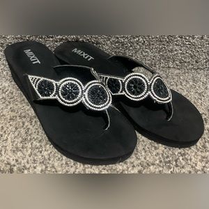 MIXIT Jeweled Flip Flip Sandals